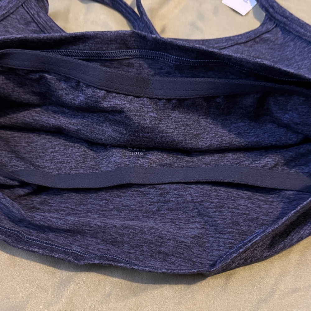 Offline by Aerie The Hugger Heathered Blue Sports Bra - Picture 4 of 4